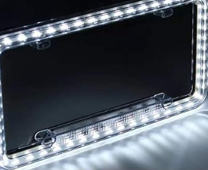 neon led licence plate frame